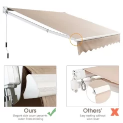 Costway 10' X 8' Retractable Awning Patio Sun Shade W/Crank Handle -Quality Garden Outdoor Store GUEST dc882d5d c8c4 428e 8657 a0422a929410