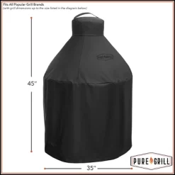 Pure Grill 27-Inch Ceramic Grill Cover For All Large Kamado Charcoal BBQ Grill Brands, Universal Fit Cover - 35" Dia X 45" H -Quality Garden Outdoor Store GUEST dce8d6f6 3ee4 4aab 9f52 fa29fb6965dd