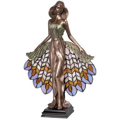 Design Toscano Peacock Priestess Tiffany-Style Stained Glass Illuminated Sculpture 2 Design Toscano Peacock Priestess Tiffany-Style Stained Glass Illuminated Sculpture - Image 2