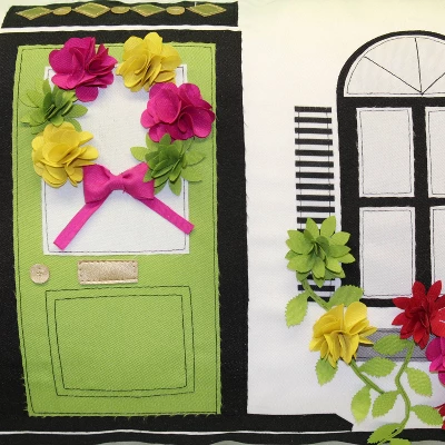 28" X 14" Dimensional Flowers Home Decorative Patio Throw Pillow - Edie@Home 2 28" X 14" Dimensional Flowers Home Decorative Patio Throw Pillow - Edie@Home - Image 2