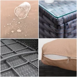 Captiva Designs 7pc Steel & Wicker Outdoor Square Fire Pit Furniture Set With Cushions -Quality Garden Outdoor Store GUEST deee0a75 ab87 4ea3 93cc 35dcb58b28fd