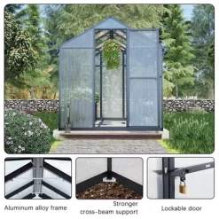 Aoodor Walk-In Greenhouse Polycarbonate Panel Hobby Greenhouses With Aluminum Frame Heavy Duty 10 Aoodor Walk-In Greenhouse Polycarbonate Panel Hobby Greenhouses With Aluminum Frame Heavy Duty -Quality Garden Outdoor Store GUEST df5acc6c 2bae 4af7 a99f eb7baa83846e