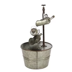 28" X 15" Farmhouse Metal Fountain Gray - Olivia & May -Quality Garden Outdoor Store GUEST df63be4b 83ac 4d6d a42c 1fd72d3c9d9b