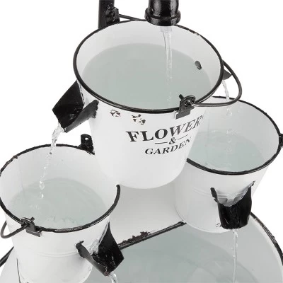 36" Buckets With Faucet Tabletop Fountain White - Alpine Corporation 7 36" Buckets With Faucet Tabletop Fountain White - Alpine Corporation - Image 7