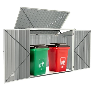 Costway 6x3FT Horizontal Storage Shed 68 Cubic Feet For Garbage Cans Tools Accessories 7 Costway 6x3FT Horizontal Storage Shed 68 Cubic Feet For Garbage Cans Tools Accessories - Image 7