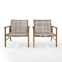 Ridley 2pk Outdoor Wicker & Metal Arm Chairs - Gray - Crosley -Quality Garden Outdoor Store GUEST e0c4c2b0 538c 45cb 8aea 6652e11f95d0