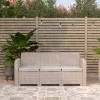 Merrick Lane Outdoor Furniture Resin Sofa Faux Rattan Wicker Pattern Patio 3-Seat Sofa With All-Weather Cushions