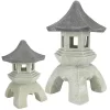 Design Toscano Pagoda Lantern Sculpture: Set Of Medium And Large
