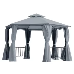Outsunny 13' X 13' Outdoor Patio Gazebo Canopy Pavilion With Removable Mesh Netting, Curtains, Double Tiered Roof, UV Protection & Large Floor Space -Quality Garden Outdoor Store GUEST e23504c1 2966 42a9 9b82 bebe55909e5c