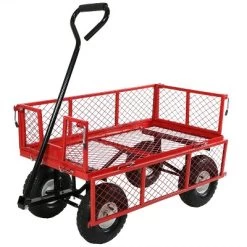 Sunnydaze Decor Sunnydaze Outdoor Lawn And Garden Heavy-Duty Durable Steel Mesh Utility Wagon Cart With Removable Sides -Quality Garden Outdoor Store GUEST e2dc8950 5593 4b1e 9aac 1b79932de0aa