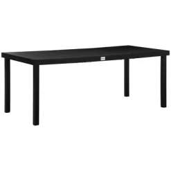 Outsunny Patio Dining Table, Rectangular Aluminum Outdoor Table For Garden Lawn Backyard, Black -Quality Garden Outdoor Store GUEST e33a1d51 a8a6 48c2 a315 9d7665965b1a