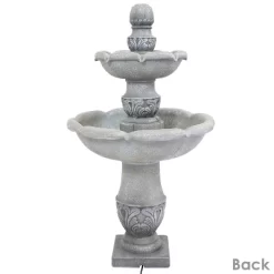Sunnydaze Decor Sunnydaze 50"H Electric Fiberglass Reinforced Concrete 2-Tier French Garden Design Outdoor Water Fountain, Dusty Gray -Quality Garden Outdoor Store GUEST e42edaec 19c0 42b1 9636 b3ec0d9515ce