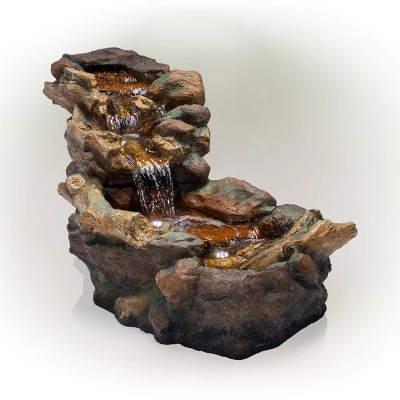 20" Cascading Stone River Fountain With LED Lights Cool White - Alpine Corporation 3 20" Cascading Stone River Fountain With LED Lights Cool White - Alpine Corporation - Image 3