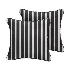2pk Square Sunbrella Stripe Indoor Outdoor Corded Throw Pillows Black/White -Quality Garden Outdoor Store GUEST e49c0d40 397e 434f bb01 93bff42ca5b3
