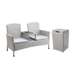 2pc Maksville Aluminum Patio Loveseat & Trash Can - MiBasics -Quality Garden Outdoor Store GUEST e4f0fdd0 7bf0 48f2 b7b7 2ceaf81686db