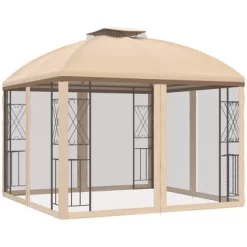 Outsunny 10' X 10' Patio Gazebo Canopy Outdoor Canopy Shelter With Double Tier Roof, Removable Mesh Netting, Display Shelves 9 Outsunny 10' X 10' Patio Gazebo Canopy Outdoor Canopy Shelter With Double Tier Roof, Removable Mesh Netting, Display Shelves -Quality Garden Outdoor Store GUEST e521d4c5 6360 4527 a0bf bfd09bd5b25d