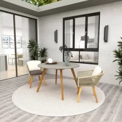 Small Round Concrete Outdoor End Table - Gray - Olivia & May 23 Small Round Concrete Outdoor End Table - Gray - Olivia & May -Quality Garden Outdoor Store GUEST e543ef6e 67aa 43d3 ae87 e3844d2d3240