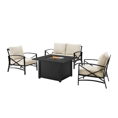 Kaplan 4pc Outdoor Conversation Set With Dante Fire Table - Oatmeal - Crosley 8 Kaplan 4pc Outdoor Conversation Set With Dante Fire Table - Oatmeal - Crosley - Image 8