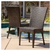 Brooke Set Of 2 Wicker Patio Chairs - Multi Brown - Christopher Knight Home