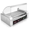 Olde Midway Electric Hot Dog Roller Grill Cooker With Glass Cover, Commercial Grade Machine