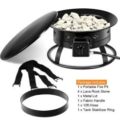 Costway Portable Fire Pit Outdoor 58,000 BTU Propane Patio Lava Rocks Camping Events 14 Costway Portable Fire Pit Outdoor 58,000 BTU Propane Patio Lava Rocks Camping Events -Quality Garden Outdoor Store GUEST e683f560 56de 4b2a 8fa0 aa0c6b614379