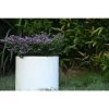 Rosemead Home & Garden, Inc. 10" Wide Kante Lightweight Modern Concrete Outdoor Planter Pot Pure White