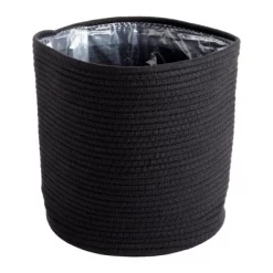 Juvale 2 Pack Decorative Woven Planter Basket With Plastic Liner For Outdoor, Indoor, Floor, Plants, Storage, Black, 10 X 11 In -Quality Garden Outdoor Store GUEST e6f11575 1663 4e50 b230 f438df323f28