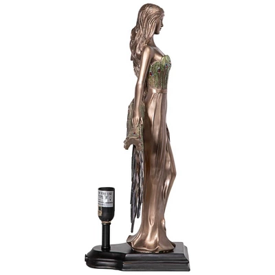 Design Toscano Peacock Priestess Tiffany-Style Stained Glass Illuminated Sculpture 5 Design Toscano Peacock Priestess Tiffany-Style Stained Glass Illuminated Sculpture - Image 5