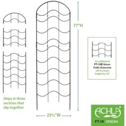 Achla Designs FT-16 23.5 Inch Wide 77 Inch Tall Waves Decorative Wrought Iron 3 Piece Garden Lattice Trellis With Extension For Climbing Plants, Black 5 Achla Designs FT-16 23.5 Inch Wide 77 Inch Tall Waves Decorative Wrought Iron 3 Piece Garden Lattice Trellis With Extension For Climbing Plants, Black -Quality Garden Outdoor Store GUEST e81c5544 a6e8 443d 8d50 6778d7aa3777