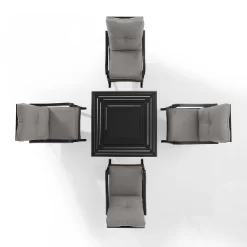 5pc Dahlia Outdoor Steel Set With Fire Table Taupe/Matte Black - Crosley -Quality Garden Outdoor Store GUEST e87d0ac4 1c2d 40c3 822c 8acef660cd31