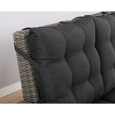 Asti Wicker 3 Seat Reclining Sofa With Cushions - Gray - Alaterre Furniture 5 Asti Wicker 3 Seat Reclining Sofa With Cushions - Gray - Alaterre Furniture - Image 5