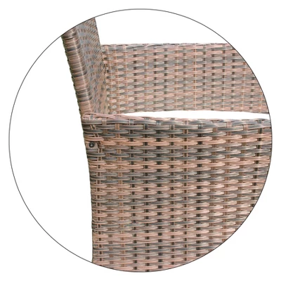 4pc Rattan Wicker Outdoor Lounge Chair With Cushions - Brown/Beige - GODEER 8 4pc Rattan Wicker Outdoor Lounge Chair With Cushions - Brown/Beige - GODEER - Image 8