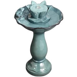 John Timberland Pleasant Pond Modern Bubbler Lotus Flower Outdoor Floor Water Fountain 25 1/4" For Yard Garden Patio Deck Porch House Exterior -Quality Garden Outdoor Store GUEST ea31d0a8 65f5 4ccd 9945 01eb1f285613