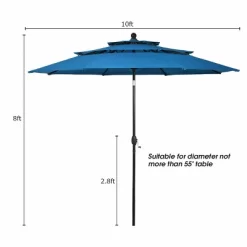 Tangkula Patio Market 10ft 3 Tier Umbrella Double Vented Aluminum Sunshade Shelter -Quality Garden Outdoor Store GUEST ea366b4a 4bc0 435d b8df aaab59dfeae7