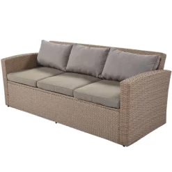 4pc Outdoor Wicker Conversation Set With Cushions - Gray - GODEER -Quality Garden Outdoor Store GUEST eb1f1383 102a 477f a728 73d05e9008ca