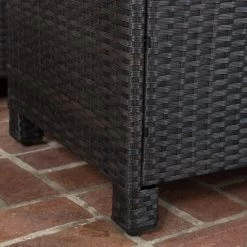 Puerta 4pc Wicker Club Chair & Coffee Table Set - Teak/Dark Brown/Beige - Christopher Knight Home -Quality Garden Outdoor Store GUEST ebb028e3 f224 480f ae3a 75f8d3407a38