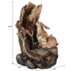 LuxenHome Resin Two Bunnies Tree Stump Outdoor Fountain With LED Lights 17 LuxenHome Resin Two Bunnies Tree Stump Outdoor Fountain With LED Lights -Quality Garden Outdoor Store GUEST ed07f046 fdbb 4306 88fb 19291063261f