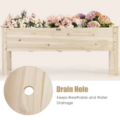 Tangkula Outdoor Wood Planter Raised Garden Bed Elevated Planter Box Kit With Four Holes For Backyard Patio 13 Tangkula Outdoor Wood Planter Raised Garden Bed Elevated Planter Box Kit With Four Holes For Backyard Patio -Quality Garden Outdoor Store GUEST ed209f59 4d60 4612 866b 2ecf438f23a4