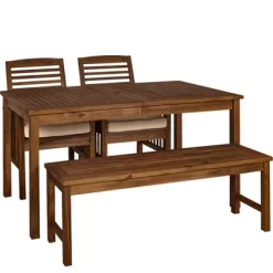 Ravenscroft 4pc Acacia Wood Patio Dining Set - Saracina Home -Quality Garden Outdoor Store GUEST ed44c97f 3ef4 47b8 a053 68a2d0bee986