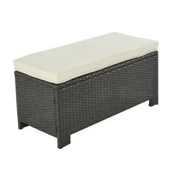 6pc Outdoor Wicker Set With Loveseats, Sofa, Chair, Coffee Table & Bench - Beige - GODEER -Quality Garden Outdoor Store GUEST ee879640 5ec1 4372 906d b48629d4404d