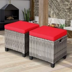 Costway 2PCS Patio Rattan Cushioned Ottoman Seat Foot Rest Table 24 Costway 2PCS Patio Rattan Cushioned Ottoman Seat Foot Rest Table -Quality Garden Outdoor Store GUEST ee9ee2d4 6f8a 4c58 a155 d0ac3909ecae