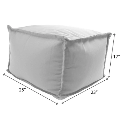 23" X 25" X 17" Outdoor Bean Filled Pouf/Ottoman In Sunbrella Canvas Heather Beige - Jordan Manufacturing 3 23" X 25" X 17" Outdoor Bean Filled Pouf/Ottoman In Sunbrella Canvas Heather Beige - Jordan Manufacturing - Image 3