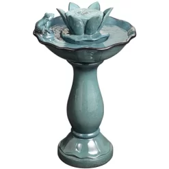 John Timberland Pleasant Pond Modern Bubbler Lotus Flower Outdoor Floor Water Fountain 25 1/4" For Yard Garden Patio Deck Porch House Exterior -Quality Garden Outdoor Store GUEST efa1c124 c893 48b0 ad4a 4c31d3ae674b