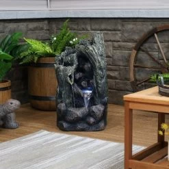 Sunnydaze Decor Sunnydaze 28"H Electric Glass Reinforced Concrete Cavern Of Mystery Outdoor Water Fountain With LED Light -Quality Garden Outdoor Store GUEST f03b6415 5e25 485f 916d 9fe7f45b25c6