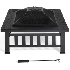 Yaheetech 34in Fire Pit Table Outdoor Patio Fire Pits Square Steel Stove With Mesh Screen And Cover -Quality Garden Outdoor Store GUEST f1343b1a 8eac 44ab b2f0 8d43128c8c4e
