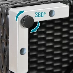 7pc Wicker Patio Conversation Set With Pillows & Cushions - Espresso/Blue - GODEER -Quality Garden Outdoor Store GUEST f14ebed7 ad2b 49b1 9600 36459b38fbb0