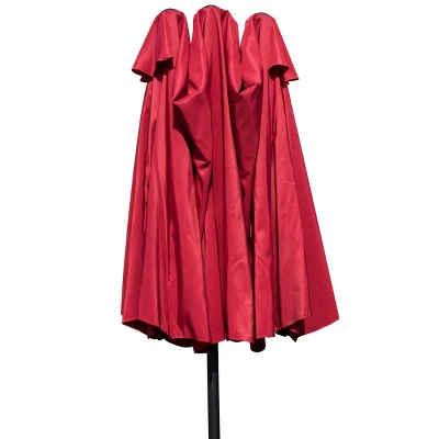 Tangkula 15'Patio Umbrella Double-Sided Outdoor Shade Offset Wine Red 2 Tangkula 15'Patio Umbrella Double-Sided Outdoor Shade Offset Wine Red - Image 2