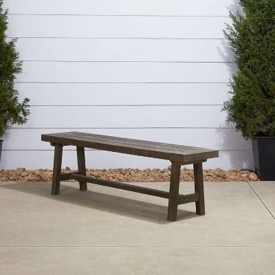 Renaissance Outdoor Patio Dining Picnic Bench - Gray - Vifah 2 Renaissance Outdoor Patio Dining Picnic Bench - Gray - Vifah - Image 2