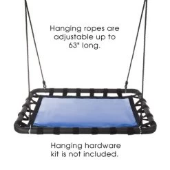 Toy Time Kids' Hanging Platform Swing With Adjustable Rope - 40" X 30"- Blue/Black -Quality Garden Outdoor Store GUEST f1f53da2 9169 4911 bb28 cc2cfe6a3d66