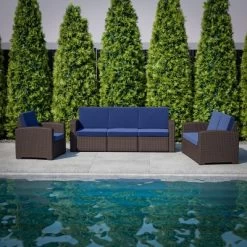 Flash Furniture Seneca Faux Rattan Loveseat With All-Weather Cushions -Quality Garden Outdoor Store GUEST f2854960 8cf7 4818 b6eb 8beebe5ccfad